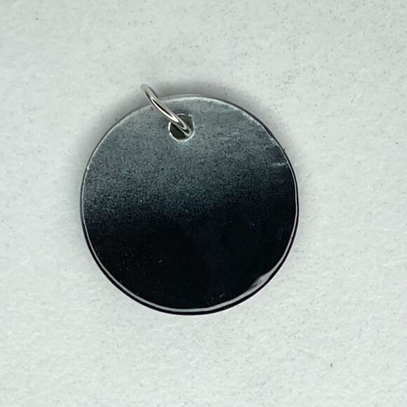 Black and Gray Ombre Shell Upcycled Pendant - Picture 4 of 5